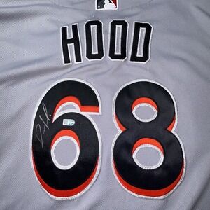 Destin Hood #68 Miami Marlins Authentic Majestic Flex Base Jersey 46 Signed MLB